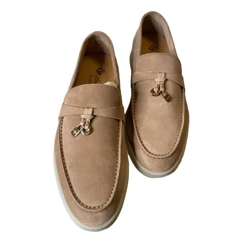 LORO PIANA SUMMER WALK LOAFERS-Yellowish Brown