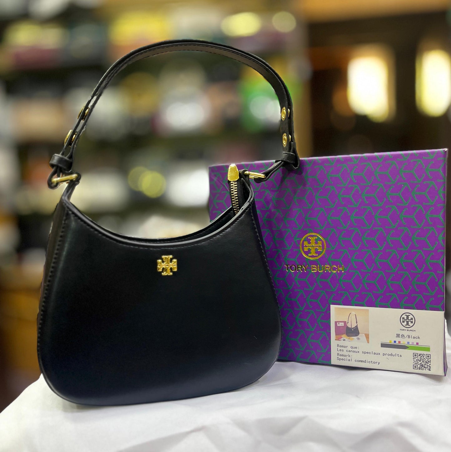 TORY BURCH EMERSON SHOULDER BAG BLACK