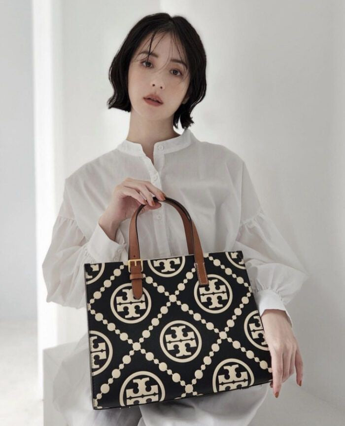 TORY BURCH MINI T MONOGRAM TOTE