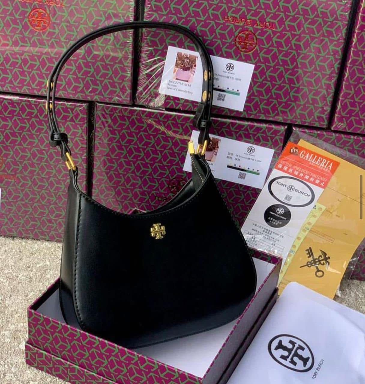 TORY BURCH EMERSON SHOULDER BAG BLACK