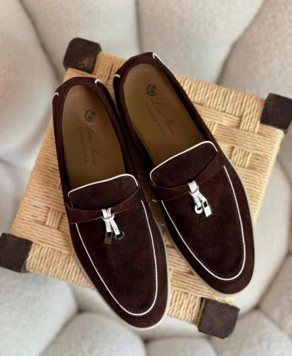 LORO PIANA SUMMER WALK LOAFERS-Brown