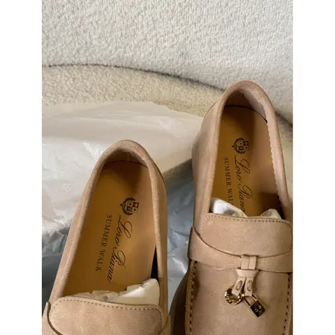 LORO PIANA SUMMER WALK LOAFERS-Yellowish Brown