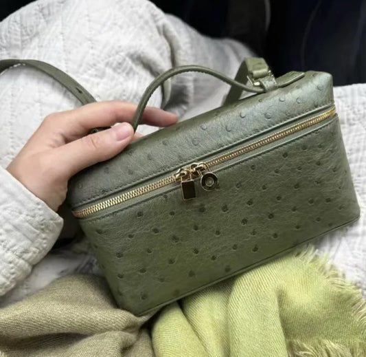 LORO PIANA EXTRA POCKET OSTRICH GREEN