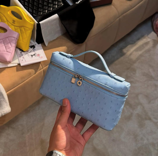LORO PIANA EXTRA POCKET OSTRICH BLUE