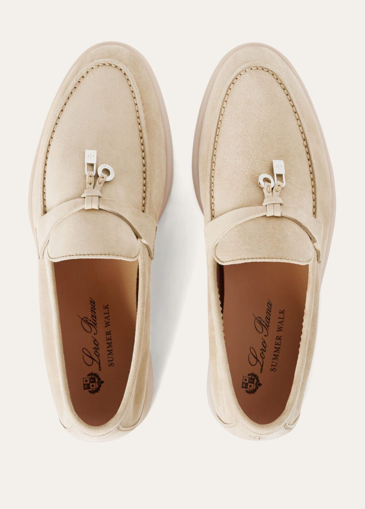 LORO PIANA SUMMER WALK LOAFERS BEIGE