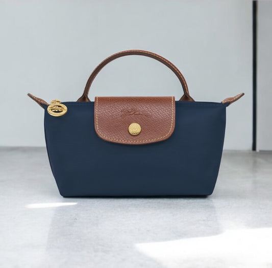 LONG CHAMP LE PLIAGE  POUCH WITH HANDLE
Navy - Recycled Canvas