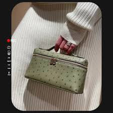 LORO PIANA EXTRA POCKET OSTRICH GREEN