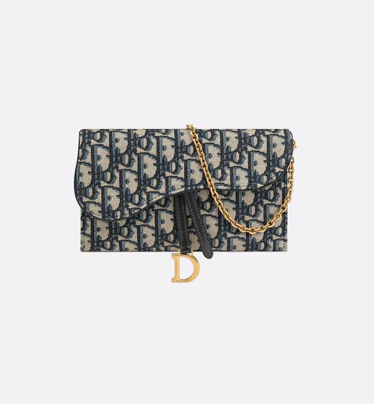 DIOR SMALL SADDLE POUCH WITH CHAIN