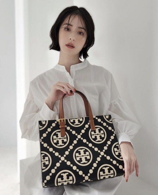 TORY BURCH MINI T MONOGRAM TOTE