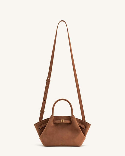 JW PIE HANA MINI FAUX SUEDE TOTE BAG - BROWN