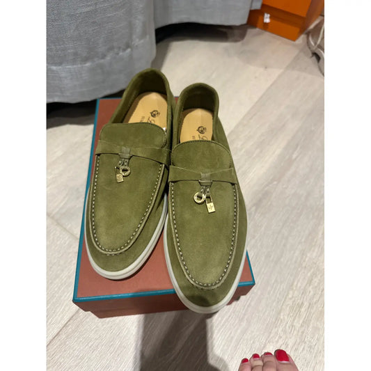 LORO PIANA SUMMER WALK LOAFERS-Mint Green