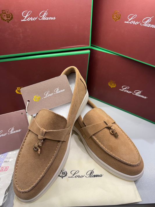 LORO PIANA SUMMER WALK LOAFERS-Yellowish Brown