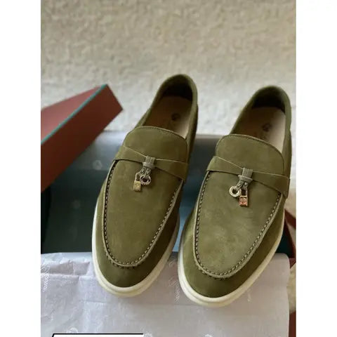 LORO PIANA SUMMER WALK LOAFERS-Mint Green